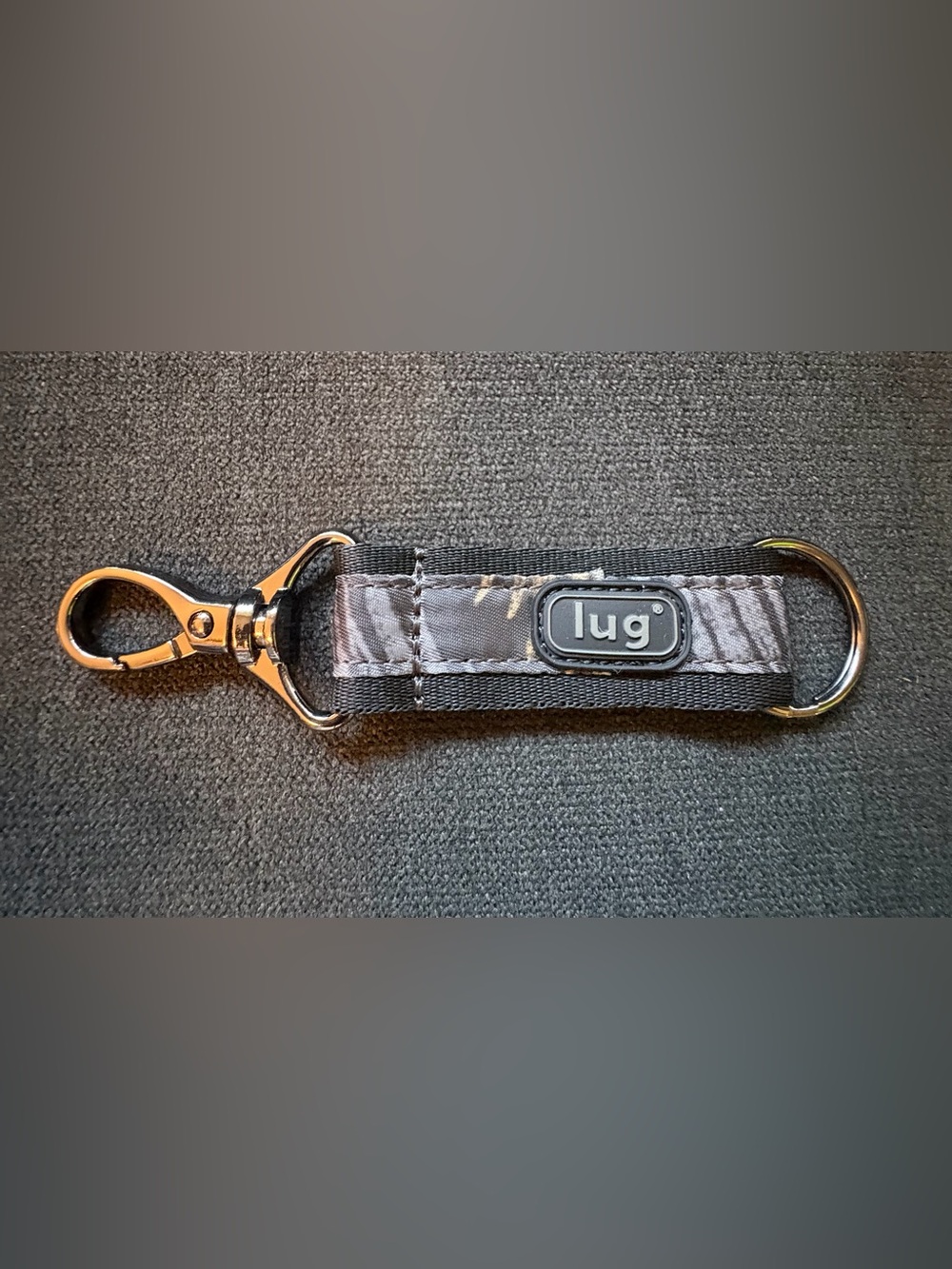 Lug Link Printed Key Chain / Keychain – Tropical Black (Palms Gray Grey)